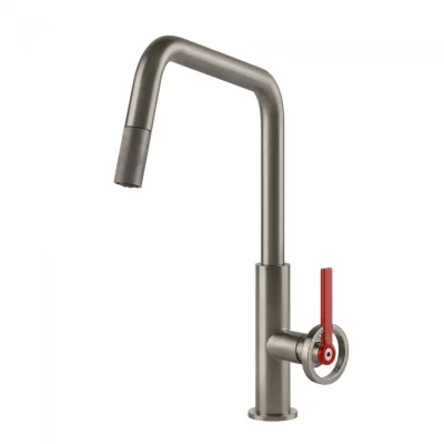 Gessi Miscelatore monocomando con doccetta estraibile Officine Gessi-V 60203 149 finitura Finox