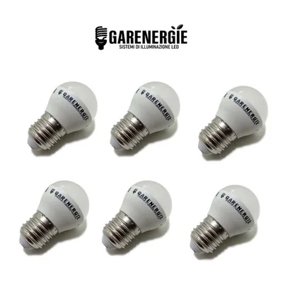 Kit 6 pz Lampada led pallina mini globo G45 5W E27 3000k