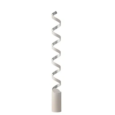 Piantana LED bianca a spirale in alluminio, 30W, Luce calda, 14.5x152cm