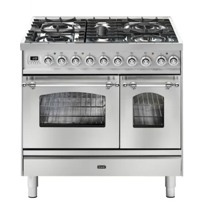 Ilve Cucina PD09N da incasso Nostalgie PD09PDNE3 doppio forno e piano cottura 4 fuochi con pescera e dual da 90 cm - PROMOZIONE ATTIVA FINO AL 19/10