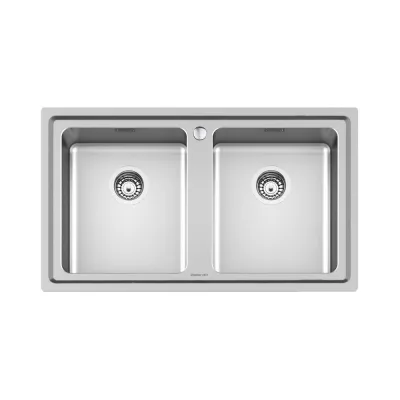 PRONTA CONSEGNA - Foster Lavello due vasche 3274 050 finitura acciaio inox da 86x50 cm
