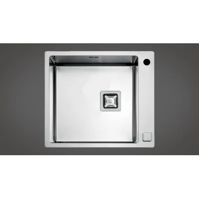 Fulgor Lavello filo e semifilo a una vasca P1B 5651 QA F-SF finitura acciaio inox da 56.5x51 cm