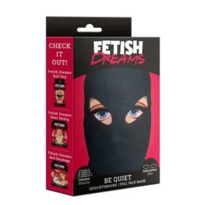 Stai in silenzio ! Maschera Integrale Nera Stretch BDSM Bondage Fetish Dreams