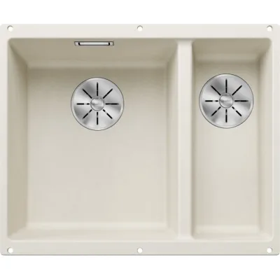 Blanco | Lavello una vasca SX con vaschetta SUBLINE 340/160-U 1527162 finitura soft white da 55.5x46 cm - Sottotop