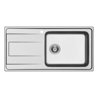 Schock Lavello una vasca con gocciolatoio a sinistra WAVE D100 L WAVD100LDX finitura inox spazzolato da 100x50 cm