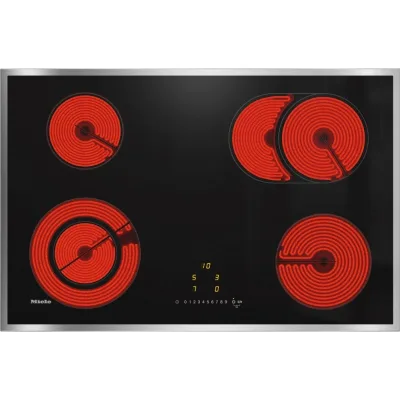 Miele Piano cottura elettrico KM 6522 FR in vetroceramica nero con cornice piatta in acciaio da 80 cm - RICHIEDERE PREVENTIVO