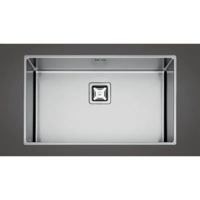 Fulgor Lavello sottotop a una vasca P1B 7343 QU finitura acciaio inox da 73.3x42.8 cm