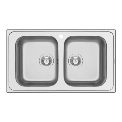 Schock Lavello due vasche MASTER N200 MASTN200 finitura inox spazzolato da 86x50 cm