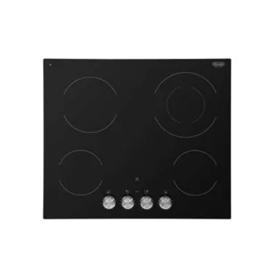 De Longhi Piano cottura a piastre radianti PVC 61 FK in vetroceramica nero da 60 cm