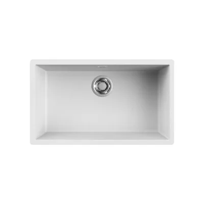 Elleci Lavello una vasca ZEN 130 LKZ13096 finitura composito K96 bianco da 75.6x45.6 cm