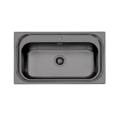 Foster Lavello una vasca 1180 156 finitura acciaio PVD gun metal da 86.5x50.5 cm - IN PROMOZIONE FINO AL 30/06