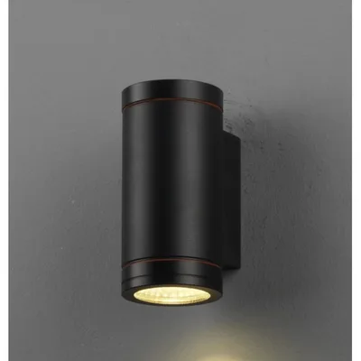 APPLIQUE 5W LED MONOEMISSIONE 3000K B.CALDO 500LM  NERO SPAZZOLATO IP44 PER ESTERNO TERRAZZI, BALCONI, NEGOZI, WALL WASHER GA