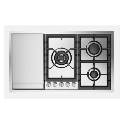 Ilve Piano cottura gas filotop Professional Plus HCPT95FD in acciaio inox da 90 cm - Con fry top