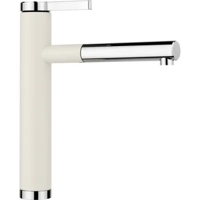 Blanco Miscelatore monocomando con doccetta estraibile LINEE-S 1526957 finitura soft white/cromato