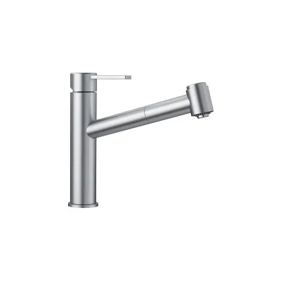 PRONTA CONSEGNA - Blanco Miscelatore monocomando con doccetta estraibile AMBIS-S 1523119 finitura acciaio massiccio