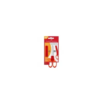 FABER CASTEL BLISTER CON FORBICE SCUOLA ROSSO 181550
