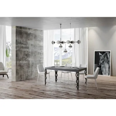 Itamoby Tavolo allungabile Karamay in nobilitato e talaio in ferro antracite da 160(420)x90 cm