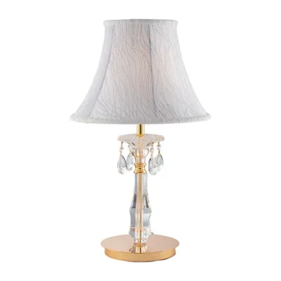 Lumetto elegante bianco e oro in cristallo, 1 luce E27, 35x49cm