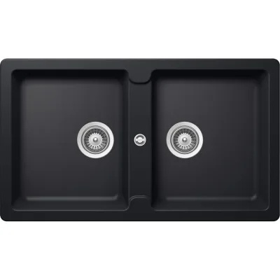 Schock Lavello due vasche TOLEDO N200 TOLN200A84 finitura nero puro da 86x50 cm