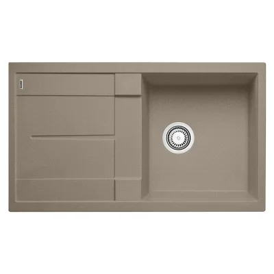 Blanco Lavello una vasca con gocciolatoio METRA 5 S 1517349 finitura tartufo da 86x50 cm - Sopratop