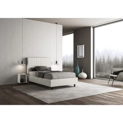 Ityhome Letto una piazza e mezza Sunny in similpelle da 130 cm