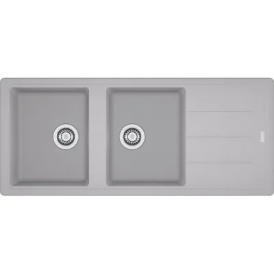Franke: Lavello due vasche con gocciolatoio Boston BFG 621 114.0276.592 finitura fragranite alluminio da 116x50 cm