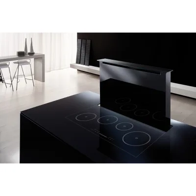 Airone Cappa downdraft Parsifal finitura vetro nero da 90 cm - Senza motore