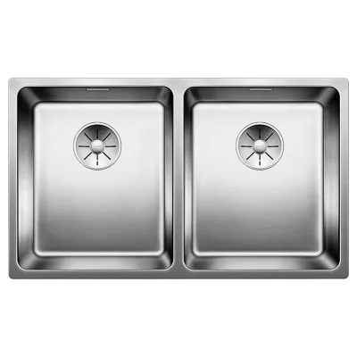 Blanco Lavello due vasche ANDANO 340/340-IF 1520830 in acciaio inox da 74.5x44 cm - Sopratop/Filotop