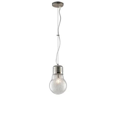 Lampadario a sospensione in vetro con decoro interno, LED E27, 120x30cm