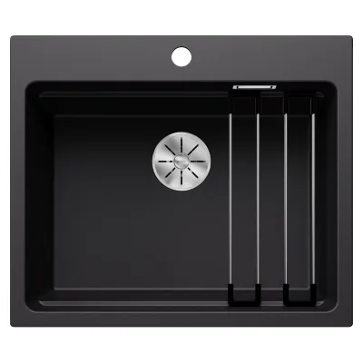 Blanco Lavello a una vasca ETAGON 6 Platinum 5525890 finitura nero da 60x51 cm - Sopratop