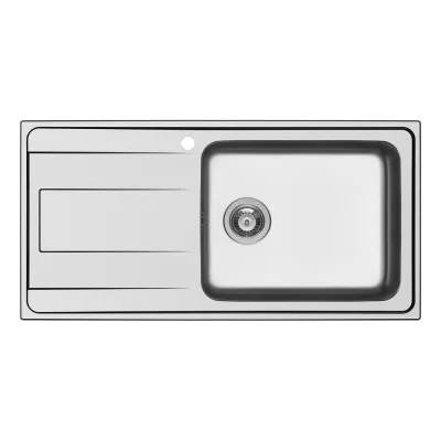 Schock Lavello una vasca con gocciolatoio a sinistra WAVE D100 L WAVD100LDX finitura inox spazzolato da 100x50 cm