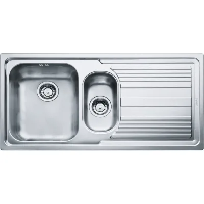 Franke: Lavello una vasca con vaschetta e gocciolatoio destro da incasso LLX 651 101.0150.830 in acciaio inox da 100 cm