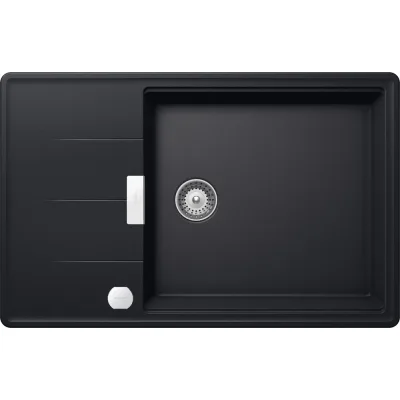 Schock Lavello una vasca con gocciolatoio TIA D100LS TIAD100LS84 finitura nero puro da 78x50 cm