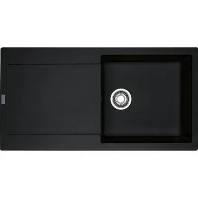 Franke: Lavello una vasca con gocciolatoio Maris MRG 611-L 114.0157.482 finitura fragranite nero da 97x50 cm