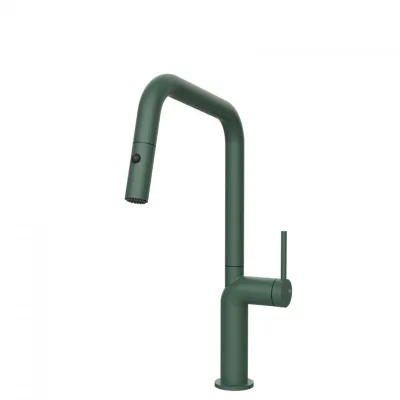 Gessi Miscelatore monocomando con doccetta estraibile Stelo Collection 60307 276 finitura Matte Agave
