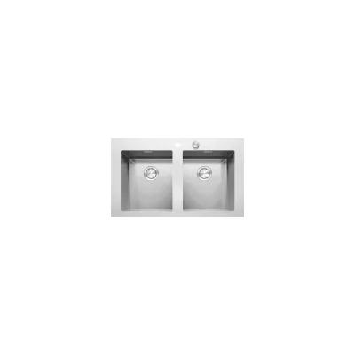 Barazza Lavello due vasche MOOD 1LMDR92 finitura inox satinato da 86x51 cm