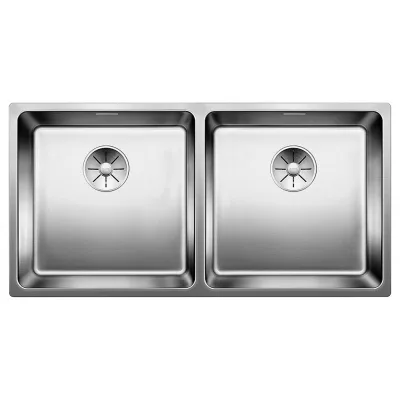 PRONTA CONSEGNA - Blanco Lavello due vasche ANDANO 400/400-IF 1518327 in acciaio inox da 86.5x44 cm - Sopratop/Filotop