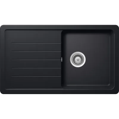 Schock Lavello una vasca con gocciolatoio TOLEDO D100 TOLD100A84 finitura nero puro da 86x50 cm