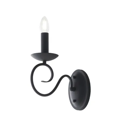Applique classico in metallo antracite, 1 luce E14, 20x25cm