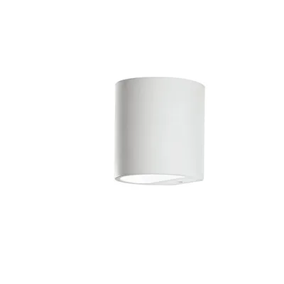 Applique moderno cilindrico doppia emissione in gesso bianco, 1 luce G9, 11x11.5cm