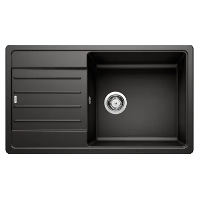 PRONTA CONSEGNA - Blanco Lavello una vasca con gocciolatoio LEGRA XL 6 S 1526087 finitura nero da 86x50 cm - Sopratop
