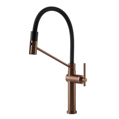 Gessi Miscelatore semi pro monocomando con doccetta estraibile Habito 60664 708 finitura Copper Brushed - IN PROMOZIONE FINO AL 6/07