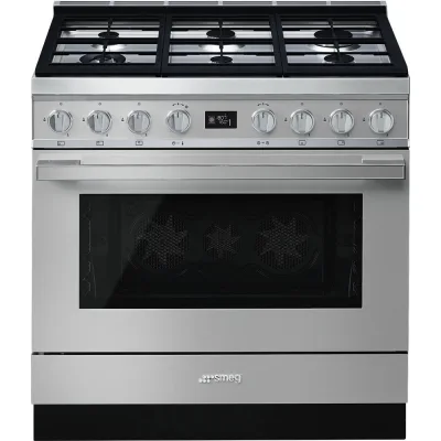 Smeg S Cucina CPF9GPX con forno pirolitico termoventilato e piano cottura gas finitura inox da 90x60 cm - IN PROMOZIONE FINO AL 6/07