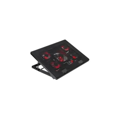 Base di raffreddamento per laptop Mars Gaming MNBC2 fino a 17,3" USB Inclinazione regolabile 5 ventole Illuminazione a LED rossa