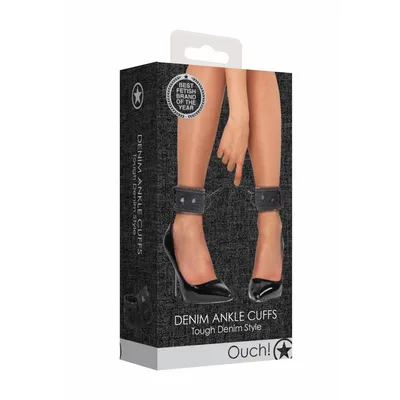 Manette sexy Cavigliere Denim Grigio polsi bondage eregolabili fetish bdsm