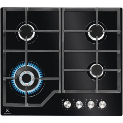 Electrolux Piano cottura a gas KGG64362K finitura vetro nero da 59 cm