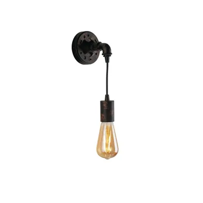 Applique stile industrial ruggine in metallo invecchiato, 1 luce E27, 10x26cm