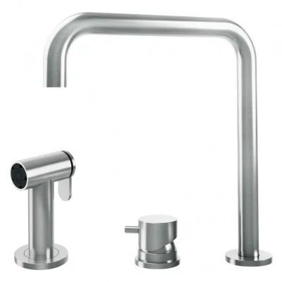 Barazza Miscelatore con comando remoto e doccino estraibile KIT TOP 1RUBMRKT finitura inox AISI 316 satinato
