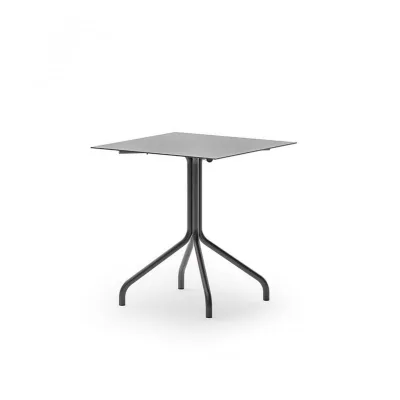 Unopiù Tavolo fisso SALÒ in alluminio e piano a scelta da 70x70 cm