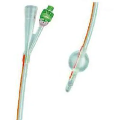 Safety Foley Catetere In Lattice Siliconato Punta Nelaton A 2 Vie Con Palloncino 5-10ml CH18